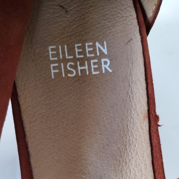 Eileen Fisher Rusty Brown Nubuck Strappy Zip Up Platform Sandals Size 7.5M - Picture 3 of 8